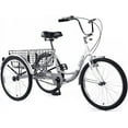 thumbnail image 1 of Fomas 7 Speed Tricycles 24" Cruiser Bike with Low-Step Through Frame/High Three Wheel 24 Wheels Large Basket for Unisex  Women Men Seniors, 1 of 6