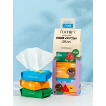 Fomin Mini Hand Sanitizer Wipes 6 Pack (8 Count) - Variety Pack - Mini Wet Wipe - pH Balanced, Biodegradable, Antibacterial On The Go Hand Sanitizing Wipes - Hypoallergenic, Plant-Based Travel Wipe