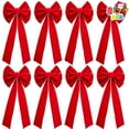 thumbnail image 1 of Foming 12 Pcs Christmas Red Velvet Bows, 13"x 9" Wide Decorative Christmas Bows for Wreath Garland Christmas Tree Decor, Indoor Outdoor Holiday Decorations, 1 of 7