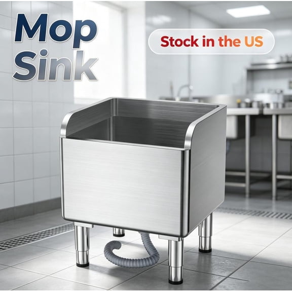 Fompes 17.8" X 16.2" X 21.7" Stainless Steel Floor Mop Sink,Freestanding Utility Sink,Portable Sink,Commercial Floor Mop Sink,Slop Sink