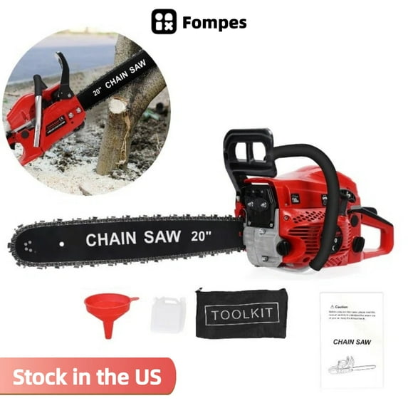 Fompes 20-inch Gas Chainsaw 58CC 2-Stroke Engine Portable Cordless Chainsaw for Wood Cutting Tree Trimming Farm Garden and Ranch Use