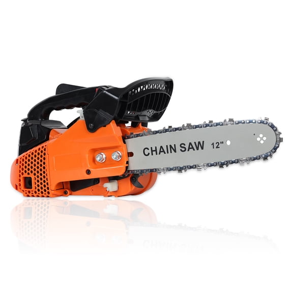 Fompes 25.4cc Gas Powered Chainsaw, 2-Cycle Engine Top Handle Chainsaw, 12 Inch Chainsaw for Wood Cutting and Tree Pruning