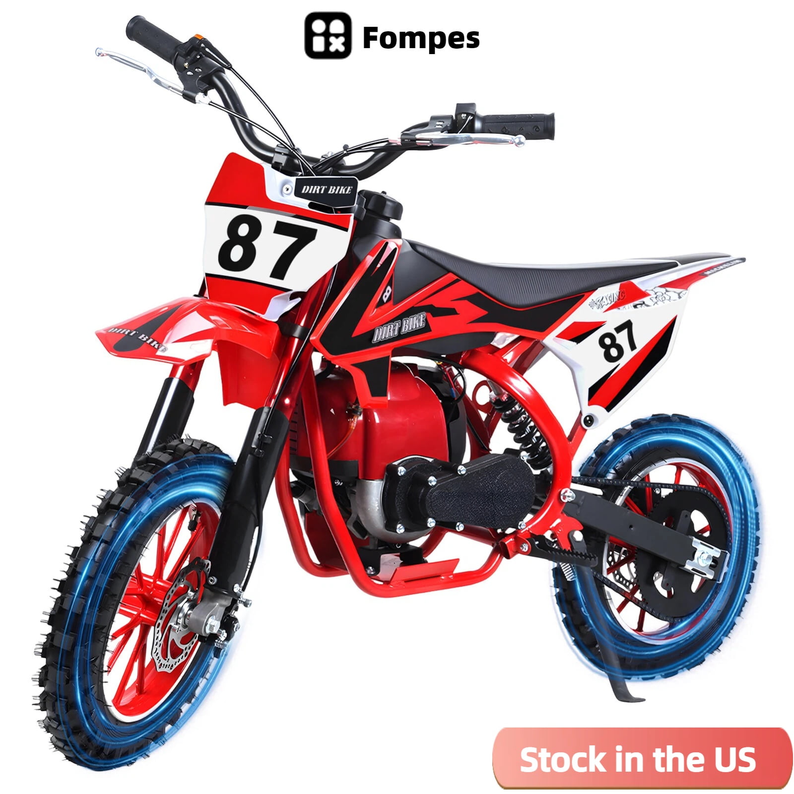 Fompes 49cc Mini Dirt Bike 4-Stroke Kids Gas Bike with Off-Road
