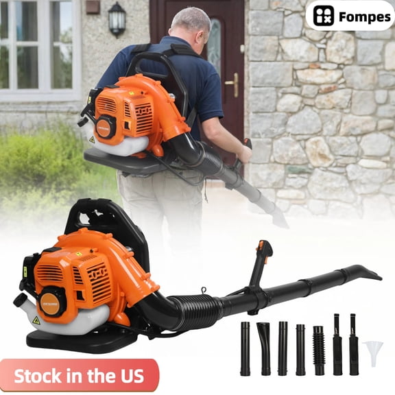 Fompes 52cc 2.3HP 2-Cycle Backpack Leaf Blower 550-CFM 205-MPH Snow Blower with Powerful Clearing Performance and Ergonomic Harness System
