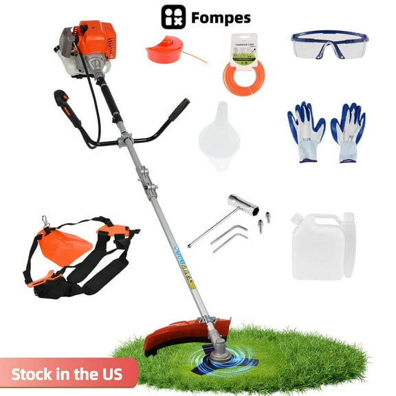 Fompes 52cc Gas Trimmer Edger Mower 2 in 1 Weed Wacker Powerful 2 Stroke Gas String Trimmer Yard Tool Lawn Equipment Cordless Hedge Trimmer Plastic Handle & Shoulder Strap Included
