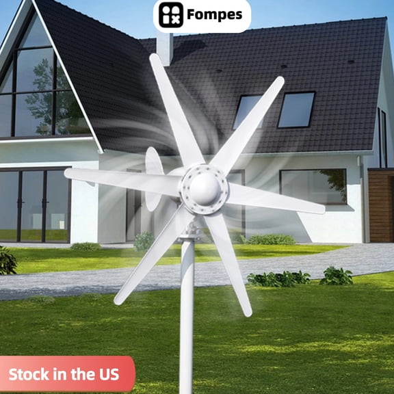 Fompes 800W Wind Turbine Generator Kit, 12V/24V 6-Blade Power Generator, Dual Bearings & 1.0m/s Start Speed Wind Turbines, Electromagnetic Electricity Producer Equipment for Home Farm RVs Boats