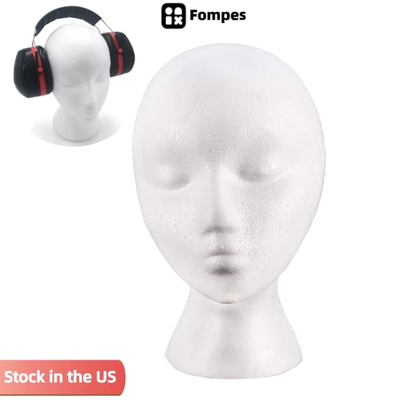 Fompes 9.84" Foam Wig Head - Female Foam Mannequin Wig Stand and Holder for Style, Model And Display Hair, Hats and Hairpieces, Mask - for Home, Salon and Travel