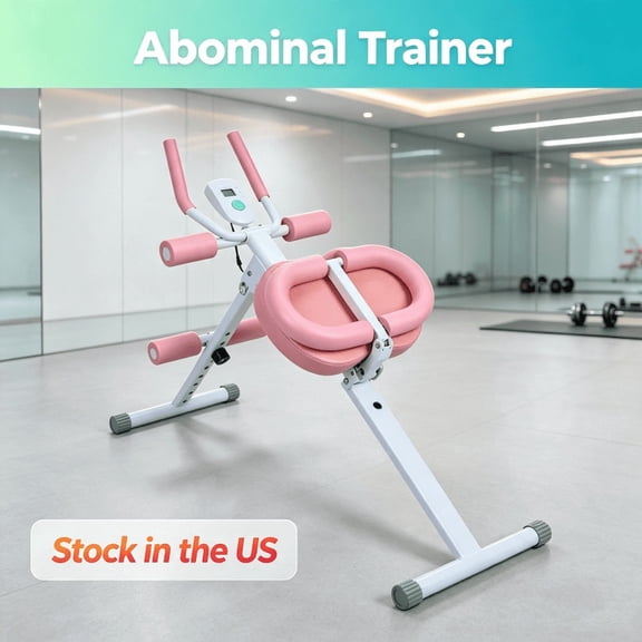Fompes Ab Machine Foldable Abdominal Trainer with Lcd Data Display Screen,Full Body Workout Exercise Machine,Thickened Foam Handle,3 Level Inclined Angle Adjustment,5 Levels Height Adjustments