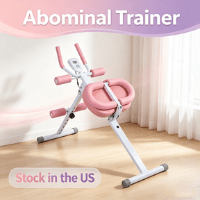 Fompes Adjustable Ab Machine Abdominal Trainers with Lcd Data Display Screen,Foldable Core Trainer,Full Body Workout Abdominal Exercise Machine for Home Gym (Pink)