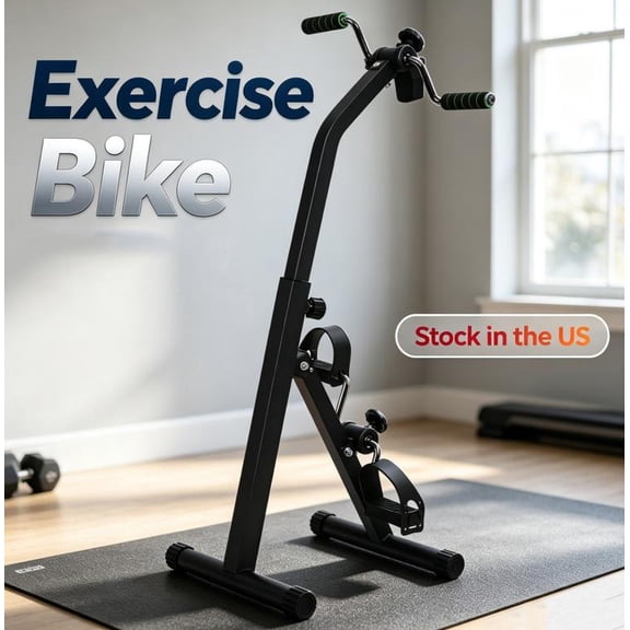 Fompes Adjustable Elderly Exercise Bike,Home Pedal Exercise Bike for Total Body,Hand Arm Leg Knee Peddler,Upper Lower Limb Rehabilitation Machine,Fitness Equipment for Seniors (Black)