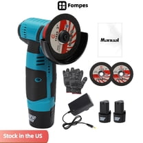 Fompes Angle Grinder, 12V Brushless Mini Angle Grinder, 19500 RPM Angle Grinder with 2-Piece Discs, Professional Angle Grinder Hand Cut Off Electric Grinding Tool for Metal, Wood