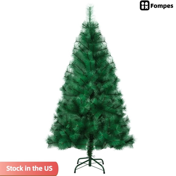 Fompes Artificial Christmas Tree 6.9ft Premium Unlit Pine Needle Design Dense Branches Realistic Holiday Décor​ w/Easy Assembly Detachable Metal Base