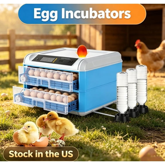 Fompes Egg Incubators for Hatching Eggs,Smart Poultry Hatcher with Automatic Egg Turning & Temperature Control,Large Automatic Egg Incubators for Chicken Duck Quail Bird Goose (120)