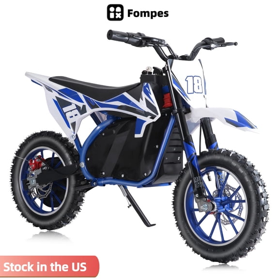 Fompes Electric Dirt Bike 7.5Ah Battery Ebike 36V Ride On Dirtbike 250W Motor Max Dirtbike 15.5MPH & 235LB Off-Road Motorcycle Comfortable Seat Cushion High-Performance Motor - Blue