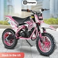 thumbnail image 1 of Fompes Gas Dirt Bike, 49CC 2-Stroke Gas Powered Mini Bike, Off Road Mini Motorcycle with Off-Road Tires, Shock Absorption Springs, Soft Seat Cushion, Max Speed 30KM/H (Pink), 1 of 18