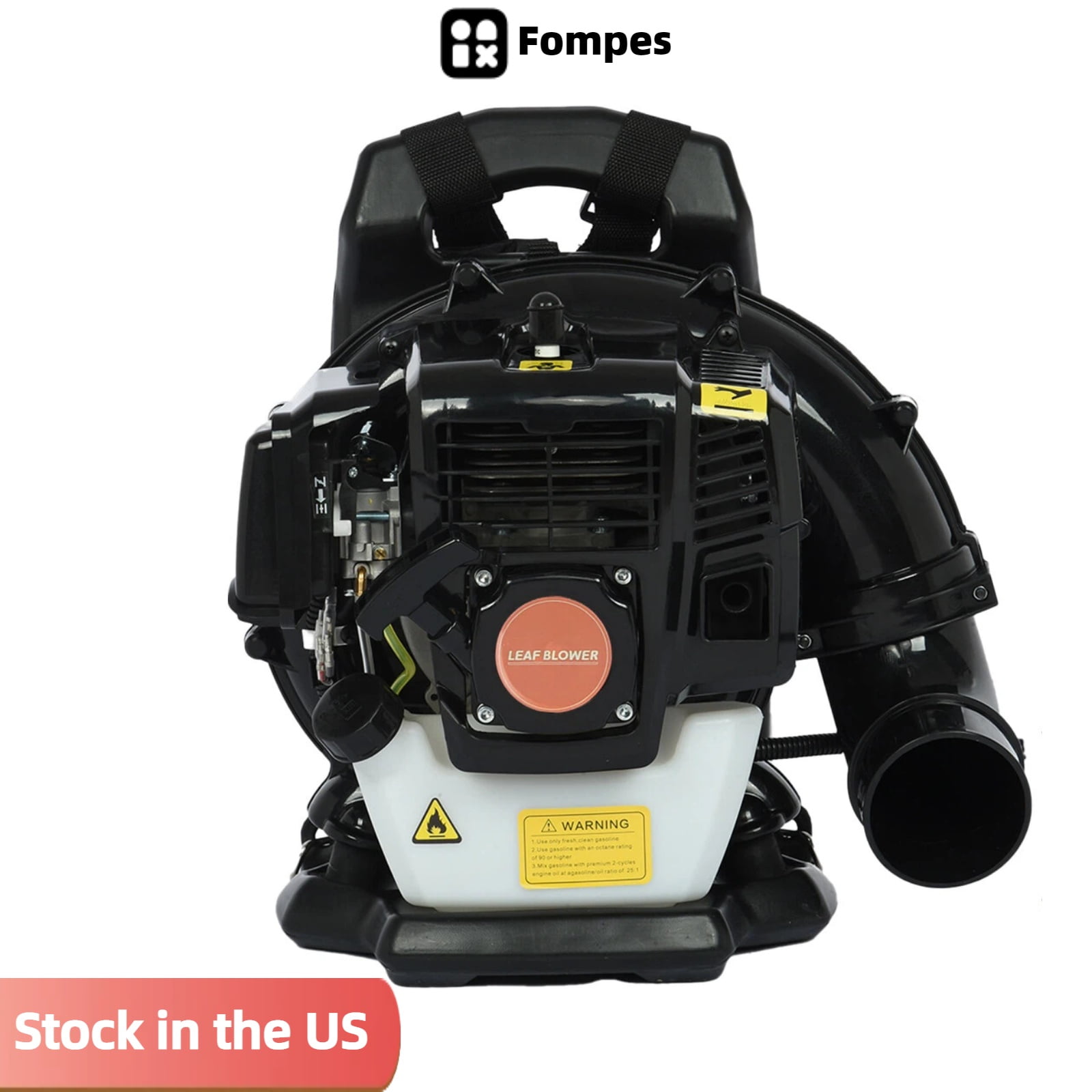 Fompes Gas Leaf Blower, 52cc 1.7HP 2-Cycle Backpack Leaf Blower, 550-CFM, 200-MPH Powerful Clearing Performance and Ergonomic Harness System