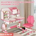 thumbnail image 1 of Fompes Kids Desk and Chair Set Height Adjustable Ergonomic Children Sturdy Table with Large Writing Board Bookshelf Drawer Study School Desk Interactive Workstation Art Writing Desk Furniture, 1 of 13
