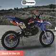 thumbnail image 1 of Fompes Mini Dirt Bike 49CC Gas Powered Motocross, 25MPH Off Road Motorcycle with Shock Absorption Springs,Front Rear Disc Brakes, Weight Support Up to 330 LBS(Blue), 1 of 15