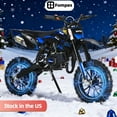 thumbnail image 1 of Fompes Mini Gas Bike, Off-Road Dirt Bike, Gas Powered 2-Stroke Pocket Bike with Front Rear Disc Brakes, Shock Absorption, Easy Pull Start, Speed Up to 25 Mph, Blue, 1 of 15