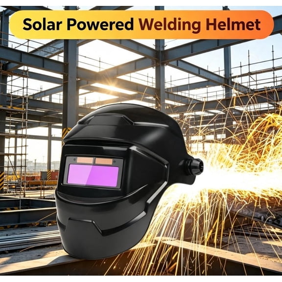 Fompes Solar Powered Welding Helmet Welding Shield Grinding Hood Auto Darkening Lcd Gear Black 11 X 8 X 8