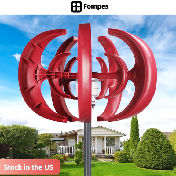 Fompes Wind Turbine 600W 12V 5 Blade Wind Vertical Axis Generator Kit, Permanent Magnet Wind Turbines Generator for Home Hybrids Streetlight Use, Wind Turbine Kit for Hybrid Wind Solar System