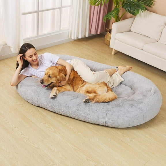 Fond + Found Large Cozy Plush Pet Bed for Humans 68" x 38" x 10"