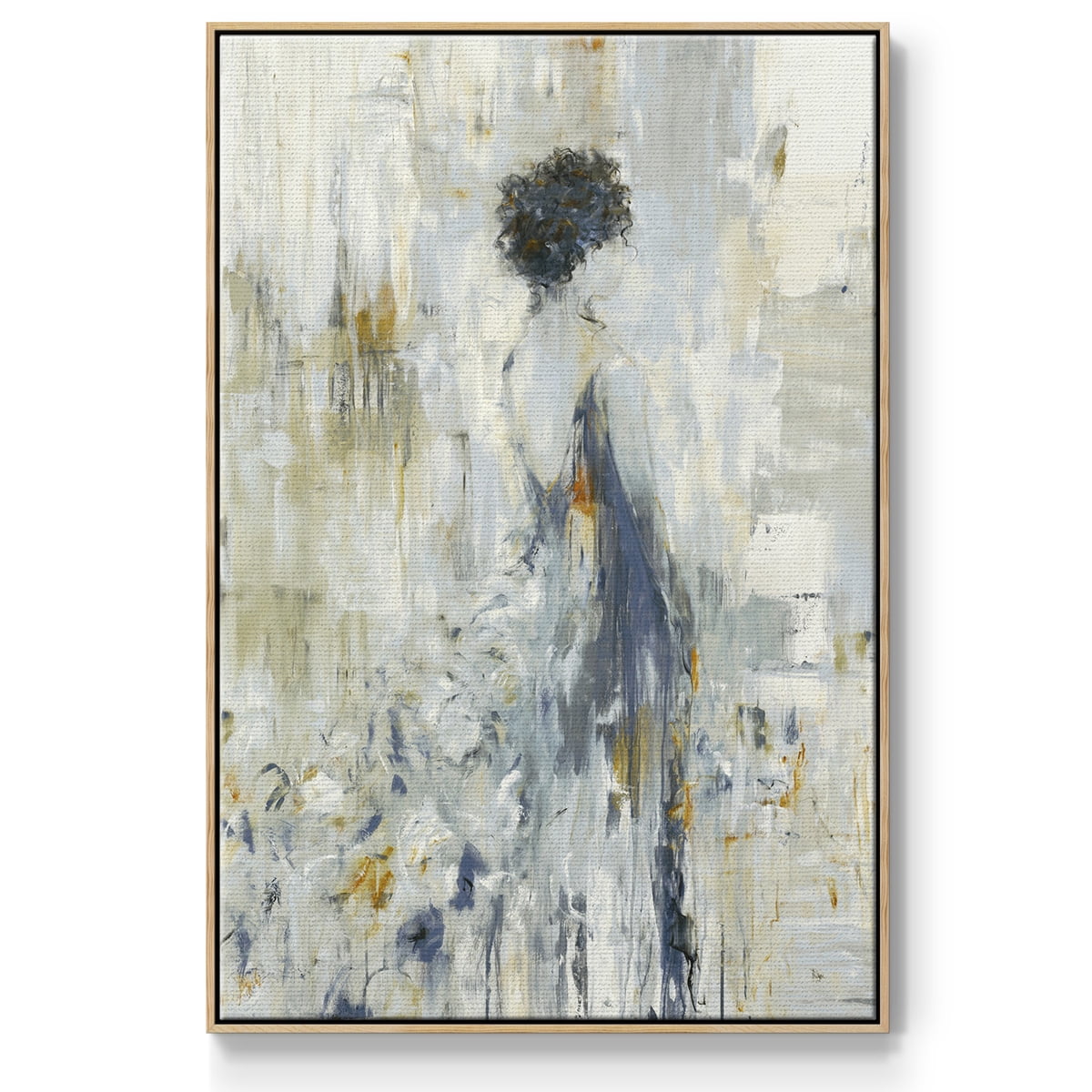 Fond Reflections Framed Premium Gallery Wrapped Canvas - Ready to Hang - 25 x 37 - Natural Wood Floating Frame