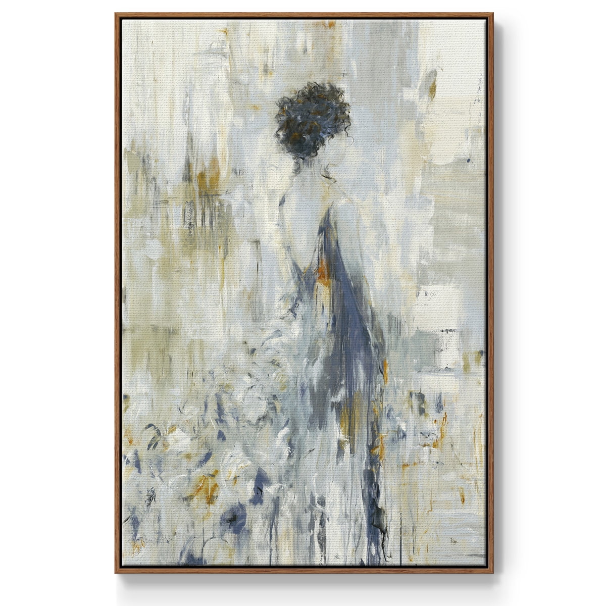 Fond Reflections Framed Premium Gallery Wrapped Canvas - Ready to Hang - 27 x 41 - Walnut Floating Frame