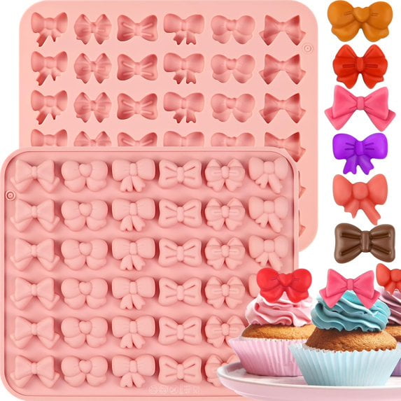 Fondant Bow Chocolate Mold Bow Silicone Molds for Chocolate Fondant Creams Sweets Candy Gummy Mold