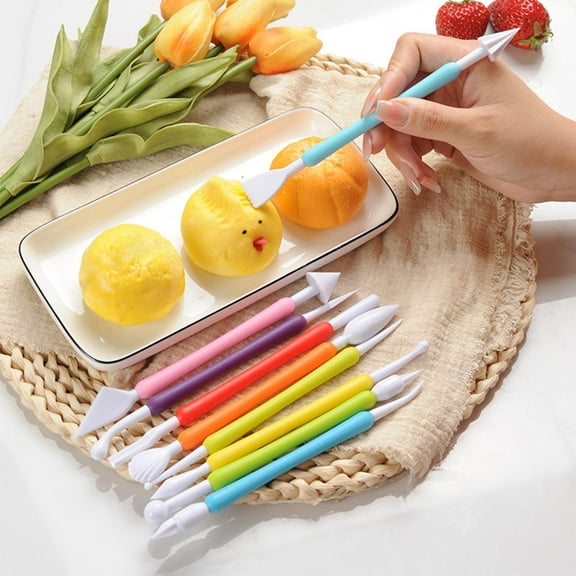Fondant Carving Tools Verdsylv Diy Cake Fondant Modeling Tools (9 Pc) - Multicolor Plastic Carving Tool Set, for Gum Paste, Fondant & Cake Decorating, for Baking & Pastry Art, Cake Decorating Set