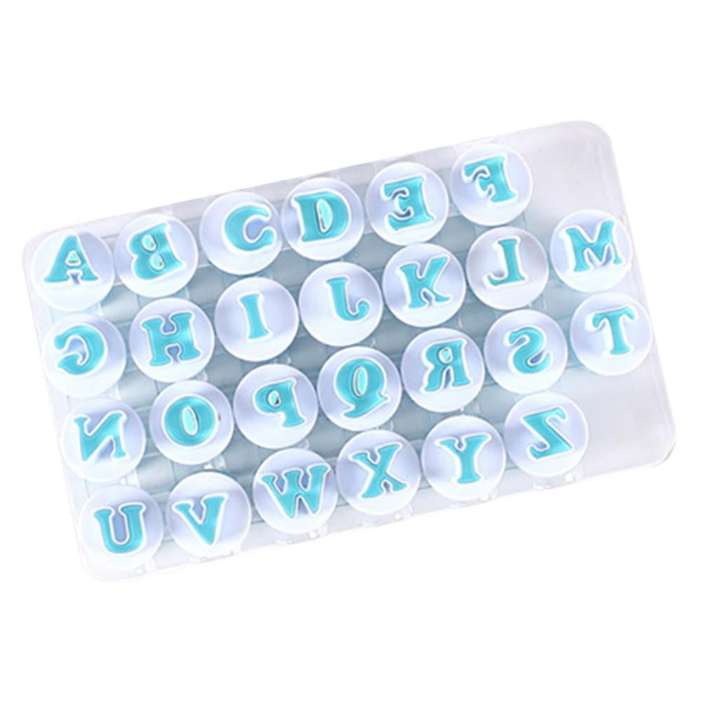 78Pcs Alphabet Cake Stamp Upper and Lower Case Fun Characters,  Edible Cookie Stamp Embossed Alphabet Number Tool, Food Grade Fondant  Letter Cutters for DIY Cake Biscuit Decorating: Home & Kitchen