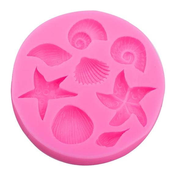 Fondant Mold (Cake Decoration Shape, Gum Paste Mold), Pink Marine Theme Silicone Fondant Mold, Conch Fish Mold for Cookie Candy Decoration, Fondant Mold, Cake Decorating, Sugar Paste, Baking Craft