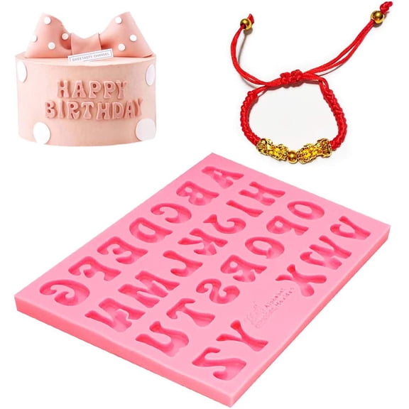 Fondant Mold Silicone Mini A-Z 26 English Letters Mold Cake Mold Baking Cake Decoration Cupcake Topper Tools Alphabet Pink Handmade DIY Mould Tool For Handmade Chocolate Candy