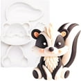 Fondant Mold Skunks Woodland Animal Cake Topper 4.7 Inches Tall