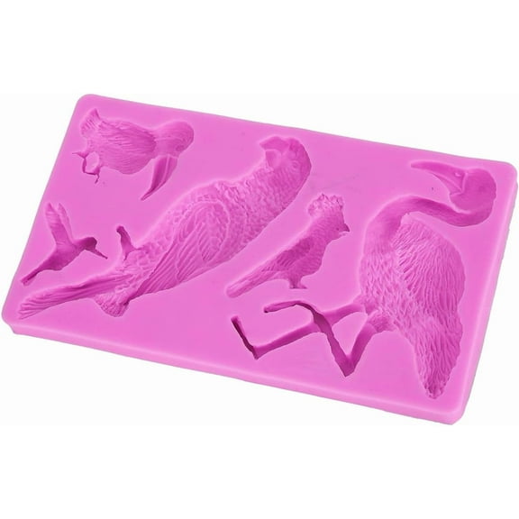 Fondant Molds, Silicone Bird Mold Flamingo Fondant Mold Silicone Baking Mould For Cake Decorating - Send Goods From Local Warehous