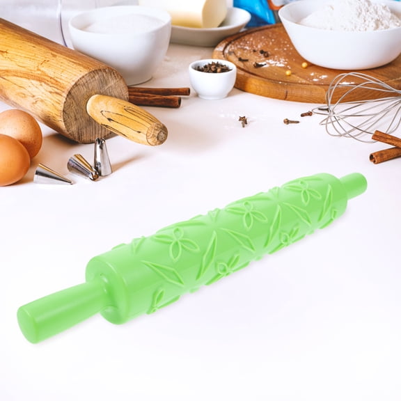 Fondant Rolling Pin Green Plastic Embossed for Sugar Paste and Cake Art