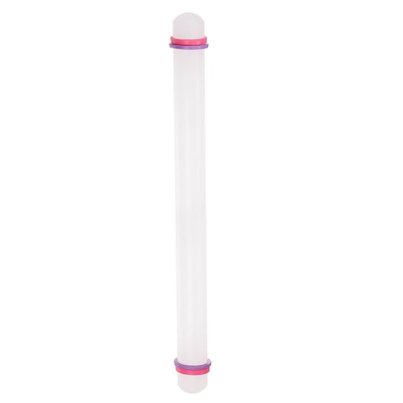 Fondant Rolling Pin with Rings PP 50cm x 2.5cm Non Stick for Baking , White