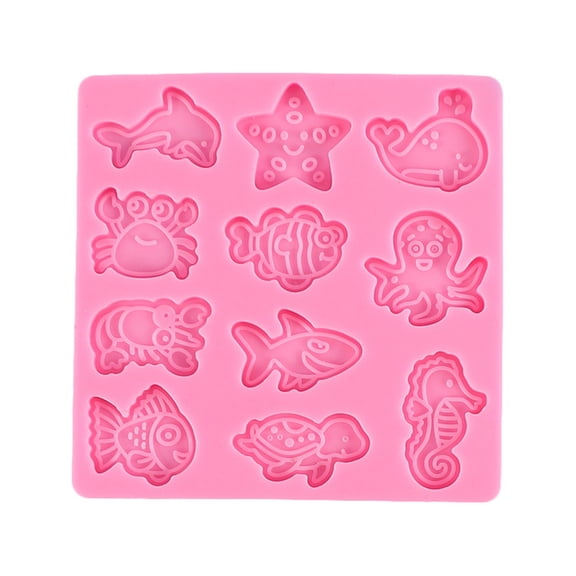 Fondant Silicone Mold Clay Soft Pottery Marine Series Modeling Mold Sea for Turtle Fish Shape M