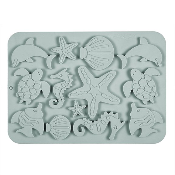 Fondant Silicone Mold Clay Soft Pottery Marine Series Modeling Mold Sea for Turtle Fish Shape M