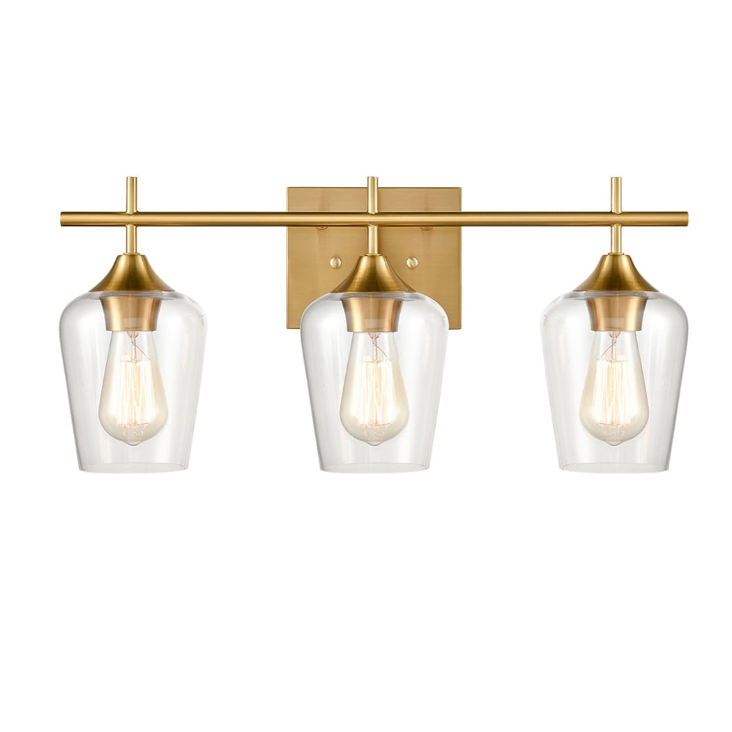 Fondavelle Modern Brass Wall Sconce Bathroom Vanity Light , 3-Bulbs