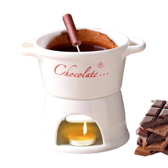 Fondue Mug Ceramic Cheese Melting Cup With Forks Tealight Melting Coffee Mug Butter Warmer Pot Multifunction Pot Warmer Mug For Candy Snack Caramel,kitchen drinking cups