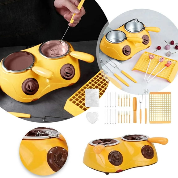 Fondue Pot Kit for Melting Chocolate Cheese and Candy with DIY Accessories Home Baking and Dessert Making