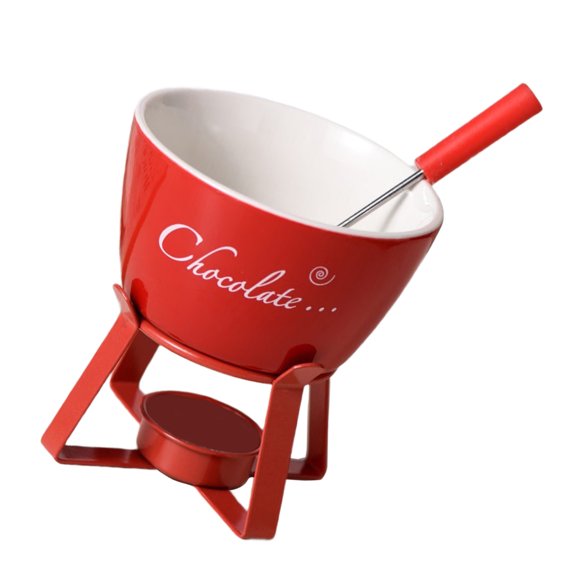 Fondue Pots Set with Forks Ceramic Butter Warmers Tealight Porcelain Melting Pots for Chocolate Cheese Caramels Candy