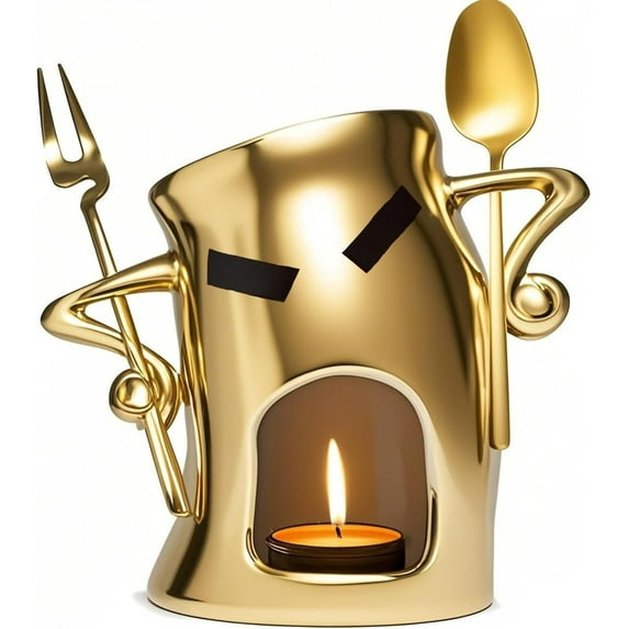 Fondue Set under $5! Cagogo Chocolate Cheese Fondue Cup, Ceramic Fondue Set with Forks, Mini Fondue Pot for Melting, Party Fondue Dessert Set, Romantic Dinner Fondue Kit