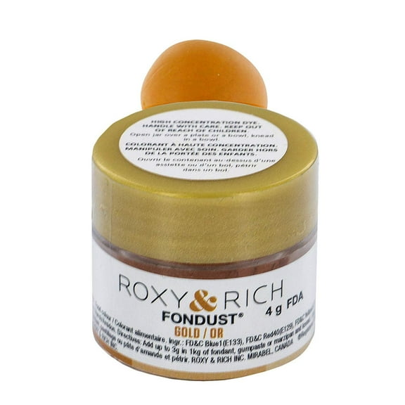 Fondust Hybrid Powder Food Color Gold, 4 Grams by Roxy & Rich