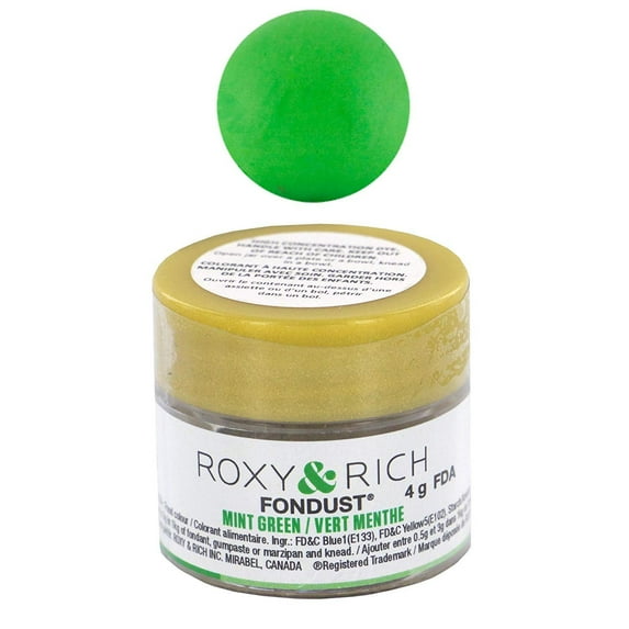 Fondust Hybrid Powder Food Color Mint Green, 4 Grams by Roxy & Rich