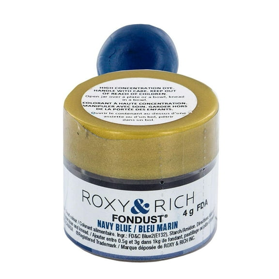 Fondust Hybrid Powder Food Color Navy Blue, 4 Grams by Roxy & Rich