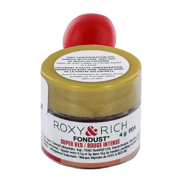 Fondust Hybrid Powder Food Color Super Red, 4 Grams by Roxy & Rich