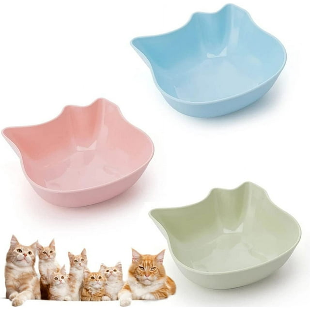 Fongwan 3 Pcs Cat Feeding Bowls, Multipurpose Cat Food Bowls Cute Pet