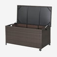 thumbnail image 1 of Fonirra Patio Rattan Wicker Storage Deck Box Container 50 Gallon, All-Weather  Storage Box with Protective Liner and Wheels, 1 of 8